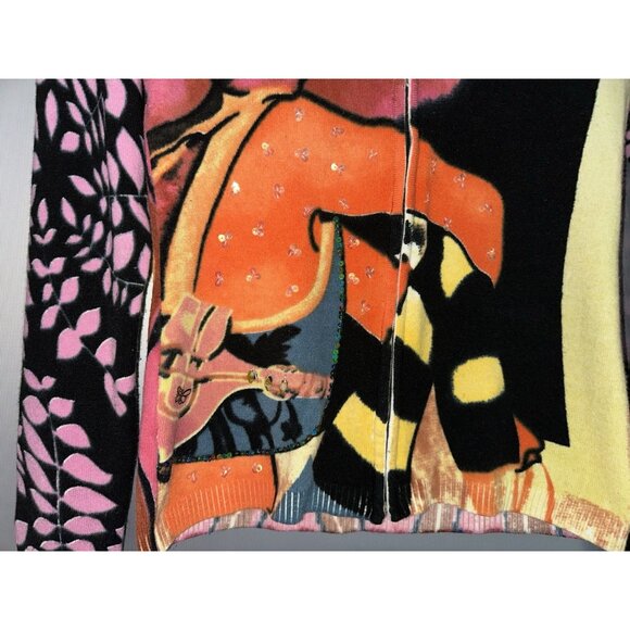 CUSTO Barcelona Beads Barbie inspired zip wool blend Knit Cardigan sweater Sm - Picture 4 of 15